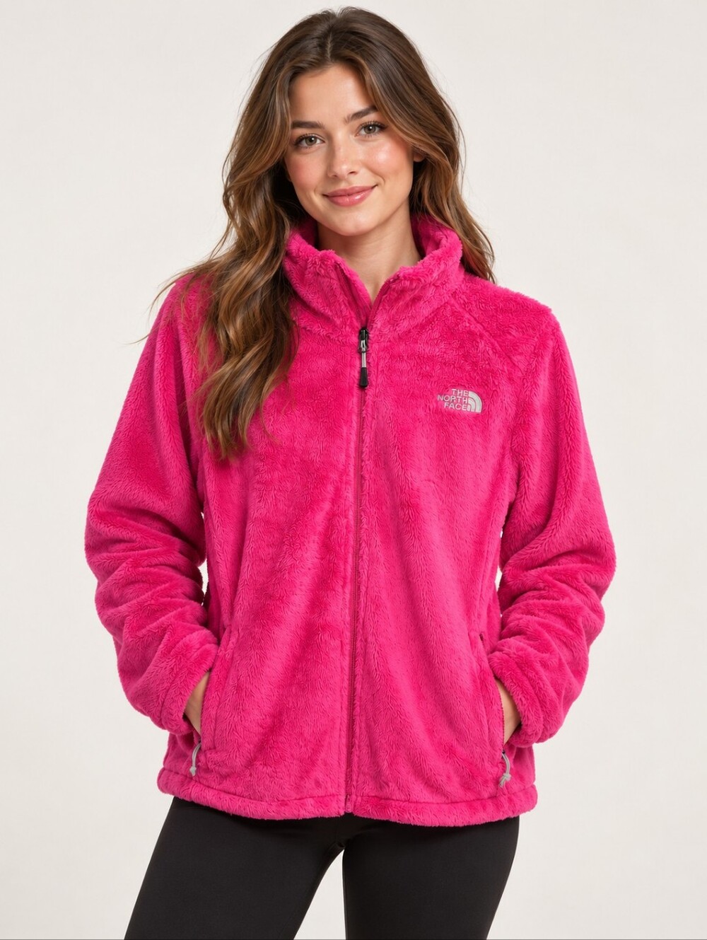The North Face Osito 2 high-pile fleece jacket in vibrant Cerise Pink Size Large